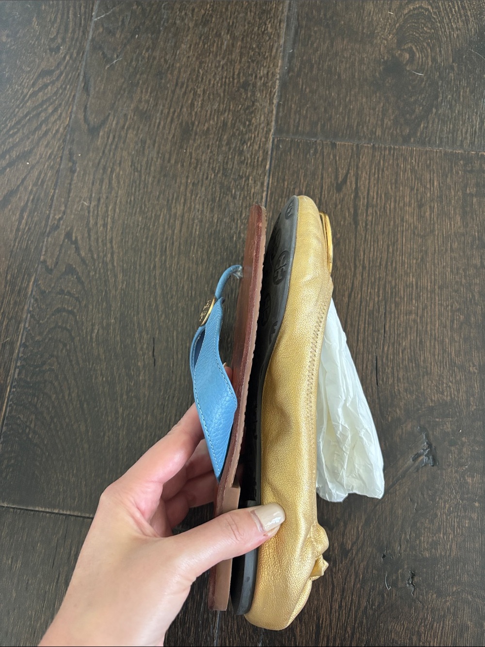 Tory Burch Gold Ballet Flats - Picture 9 of 11